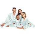 thumbnail image 6 of Ediodpoh Satin Pajamas PJ's Solid Family Matching Sleepwear Nightwear Pants Outfits Set Family Matching Pajamas Set for Women Silver XXL, 6 of 9