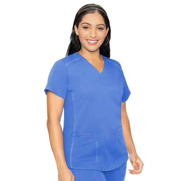 Med couture Womens Touch collection V-Neck Shirttail Hem Kerri Scrub Top, ceil, XXXX-Large