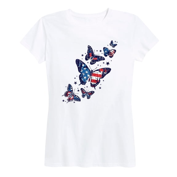 Instant Message - Patriotic Butterflies Short Sleeve Graphic T-Shirt