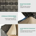 thumbnail image 3 of Dextrus 200 Gallon Outdoor Wicker Storage Box, Large Rattan Deck Box, Patio Cushion Storage, Waterproof Storage Box with Aluminum Frame, 3 of 7
