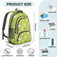 thumbnail image 5 of Cat and Arrow Green Pattern Backpack for School, Cute School Bag with Adjustable Shoulder Straps and Padded Back, 16.9"x12.6"x5.9", 5 of 5