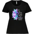 thumbnail image 3 of Inktastic Suicide Prevention Awareness Purple Teal Sunflower Ribbon Women's Plus Size T-Shirt, 3 of 5