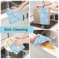thumbnail image 2 of Yayeee 6 Pack Kitchen Dishcloths for Washing Dishes Soft Absorbent Microfiber Towels, Blue Snowflake, 2 of 9
