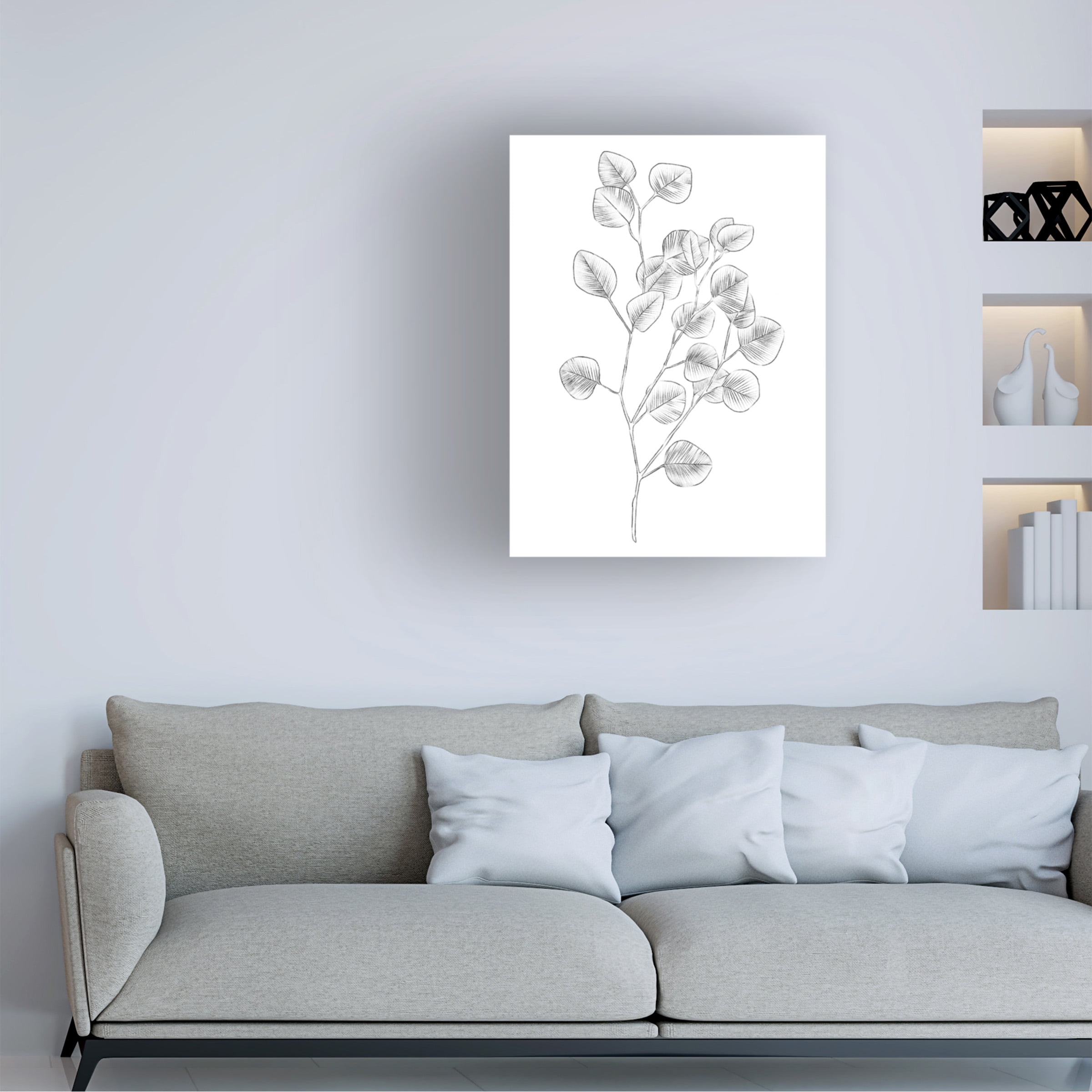 Emma Scarvey 'Eucalyptus Sketch III' Canvas Art