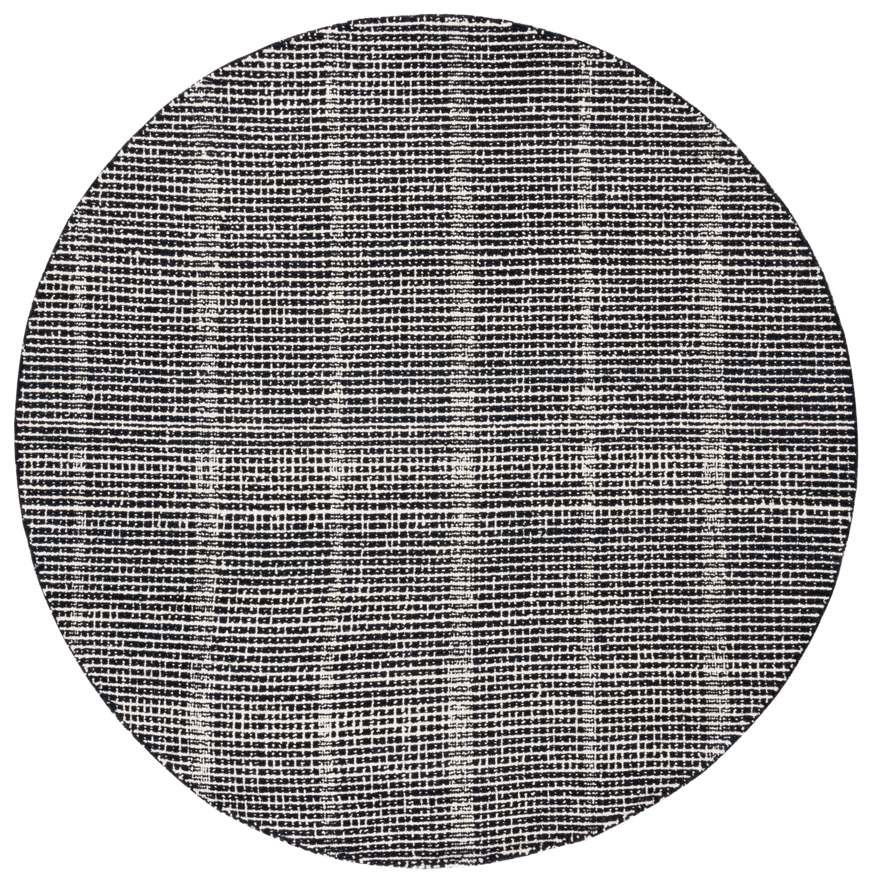 SAFAVIEH Abstract Becky Trellis Area Rug, Black/Ivory, 6' x 6' Round