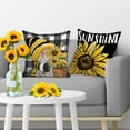 thumbnail image 4 of Sunflower Pillow Covers, Sunflower Decor Gnomes Pillow Covers 18x18 Set of 4, Sunflower Decorative Black Buffalo Plaid Gnomes Throw Pillow Covers for Couch Sofa Living Room Indoor Outdoor, 4 of 6