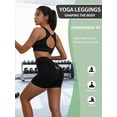 thumbnail image 3 of Women's 2 Pack Workout Sets, 4 Piece High Waist Yoga Shorts and Sports Bra Gym Activewear Outfits.Grey,Black, 3 of 8