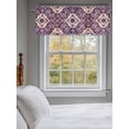thumbnail image 3 of Purple Boho Curtain Valances for Windows, Farmhouse Ethnic Abstract Floral Pattern Kitchen Valance Window Treatment, Light Filtering Block Curtains for Bathroom/Bedroom/Living Room 60'' x 18'', 3 of 9