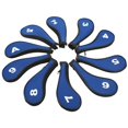 thumbnail image 3 of 10 Uds Funda de cabeza de hierro YUNYI BRAND cubiertas de neopreno con cremallera para palos de Golf color azul real, 3 of 8