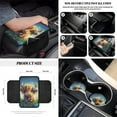 thumbnail image 5 of Jeiento Cute Highland Cow Automobile Interior Sets Front Seat Protector Steering Wheel Cover Seatbelt Pads Armrest Cushion Trash Bag Rearview Mirror Cover Air Vent Pouch Coasters Keychain 12 PCS, 5 of 6