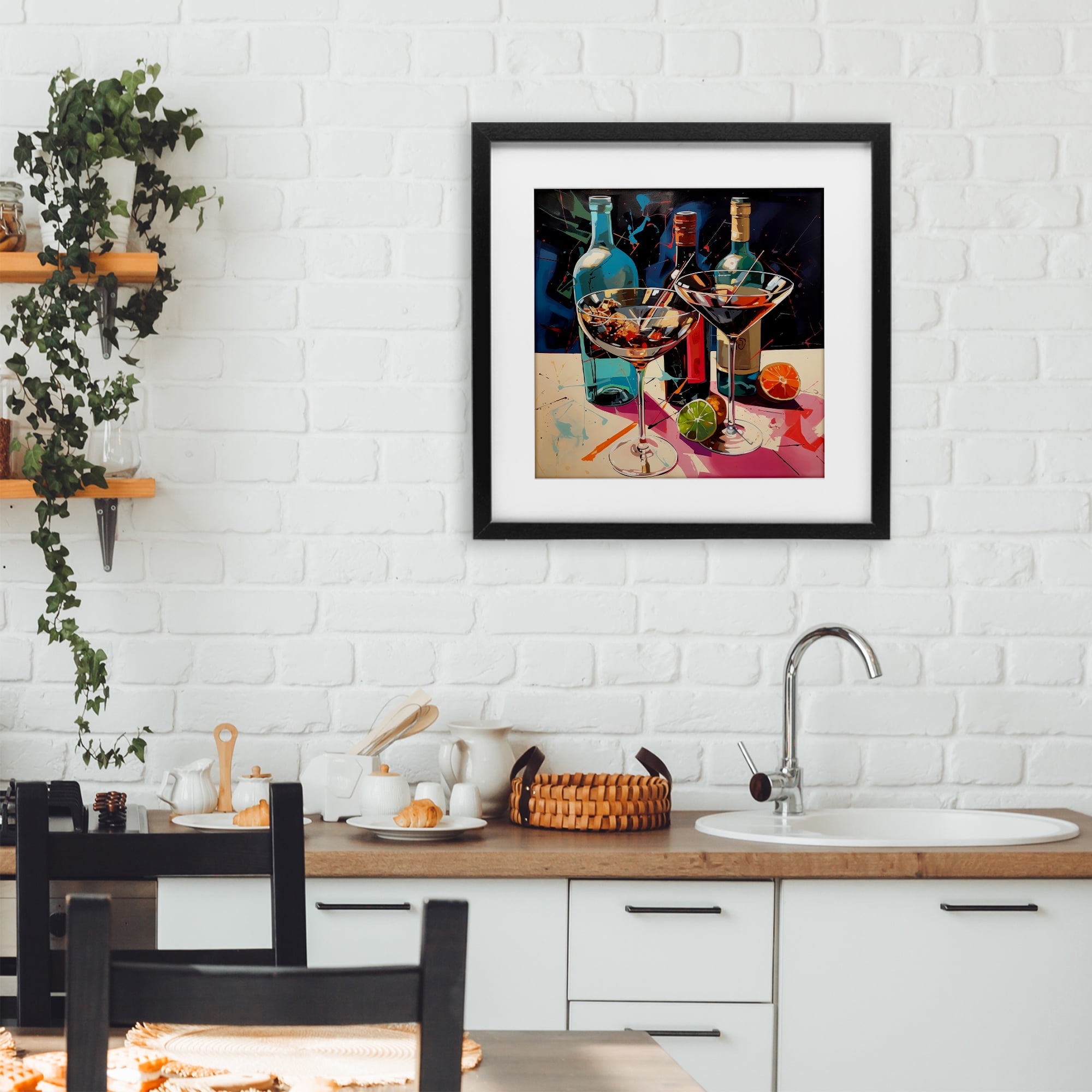 Stupell Industries Artsy Cocktails of Every Sip Black Framed Print Under Glass, design by Lazar Studio