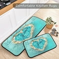 thumbnail image 5 of Turquoise Roses Kitchen Mats Flowers Green Teal Kitchen Rugs Runner Laundry Rug Non Slip Floor Door Mats Soft Doormats Carpet Home Decor Set of 2, 5 of 6