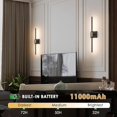 thumbnail image 2 of Battery Operated LED Wall Sconces Set of 2, 25" Wireless Rechargeable Gold Wall Lights with Remote Control, 3 Color Stepless Dimming 360 °   Rotate Wall Decor Lamp for Living Room Hallway Bedroom, 2 of 10