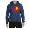 thumbnail image 2 of Wild Bobby, Silhouette Red Moon, Streetwear, Unisex Graphic Hoodie Sweatshirt, Vintage Heather Navy, X-Large, 2 of 3
