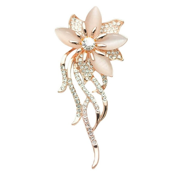 Ayyufe Brooch Pin Shiny Alloy Women's Flower Brooch Pin for Banquet