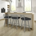 thumbnail image 6 of Amisco Derek 30 In. Swivel Bar Stool - Black Faux Leather / Metallic Grey Metal, 6 of 9