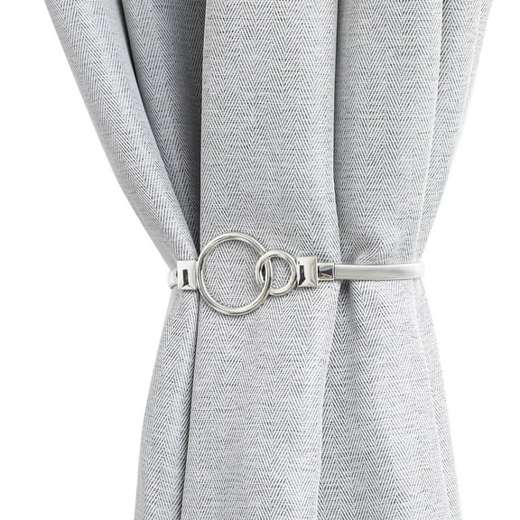 GARVALON Bedroom 1 Pair Silver Iron Small Curtain Tie Backs for Simple Design