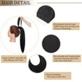 thumbnail image 3 of SEGO Clip in Hair Extensions 100% Remy Human Hair Wrap Around Ponytail Extension Thick Long Straight Black Hairpiece with Comb Magic Paste Pony Tail, 3 of 8