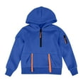 thumbnail image 4 of Cethrio Boys Sweatshirts, Casual Half Zip Drawstring Pullover Hoodies for Boys Blue Size 14-16, 4 of 5
