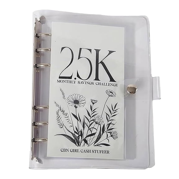 12 Month Envelope Saving Budget Book Easy and Fun Way to Save Loose Leaf Binder White