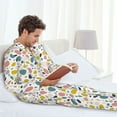 thumbnail image 4 of Mens Pajamas Set, Abstract colorful pebbles pattern Button Down Long Sleeve Loungewear Sleepwear Pjs sets for Men, 4 of 5