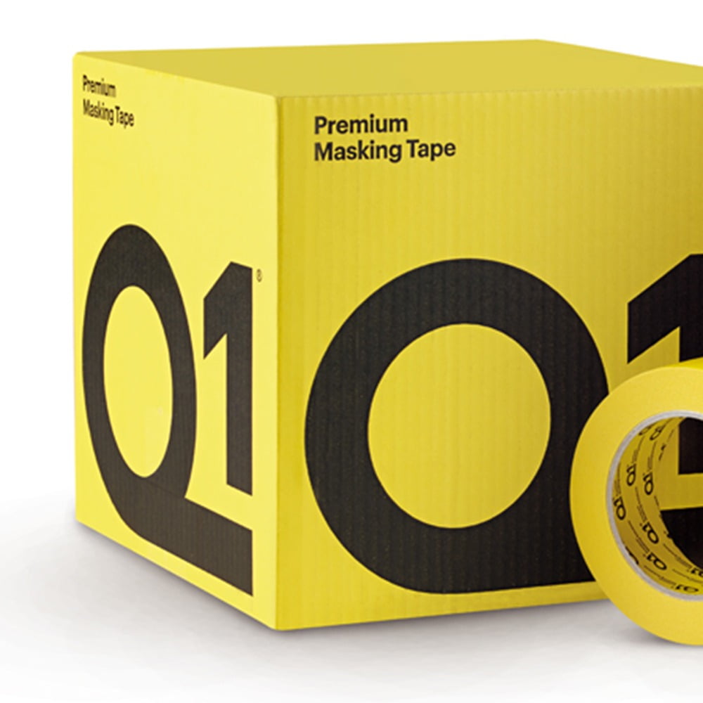 Q1® MTQ148 Premium Masking Tape, 55 m x 48 mm, 125 um THK, 20/case, Sun Yellow