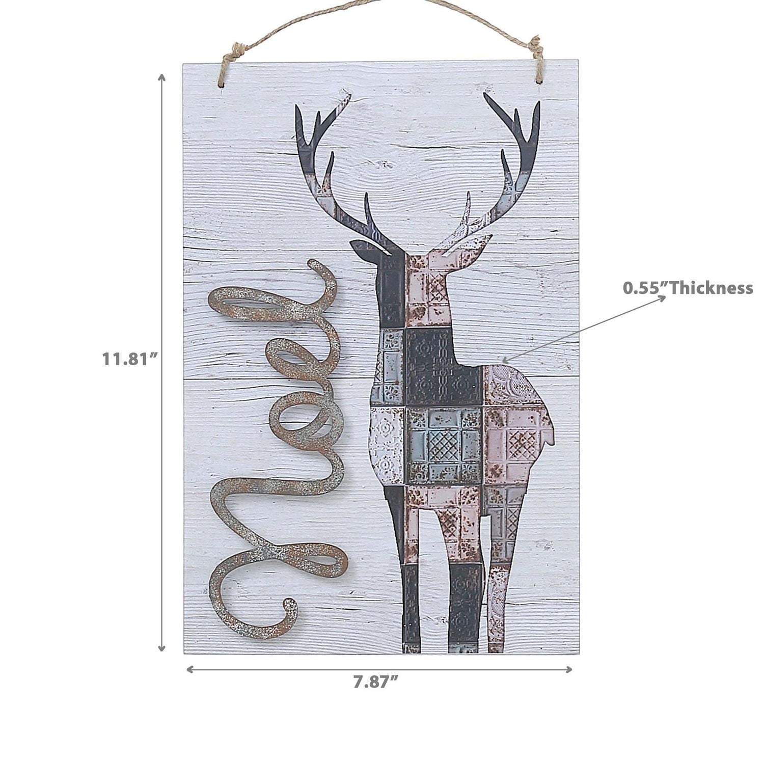 Wooden Wall Decor With Noel Deer