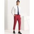 thumbnail image 4 of Pantalones de vestir recortados pahombre Pantalones lisos al tobillo con frente plano borgo36, 4 of 6