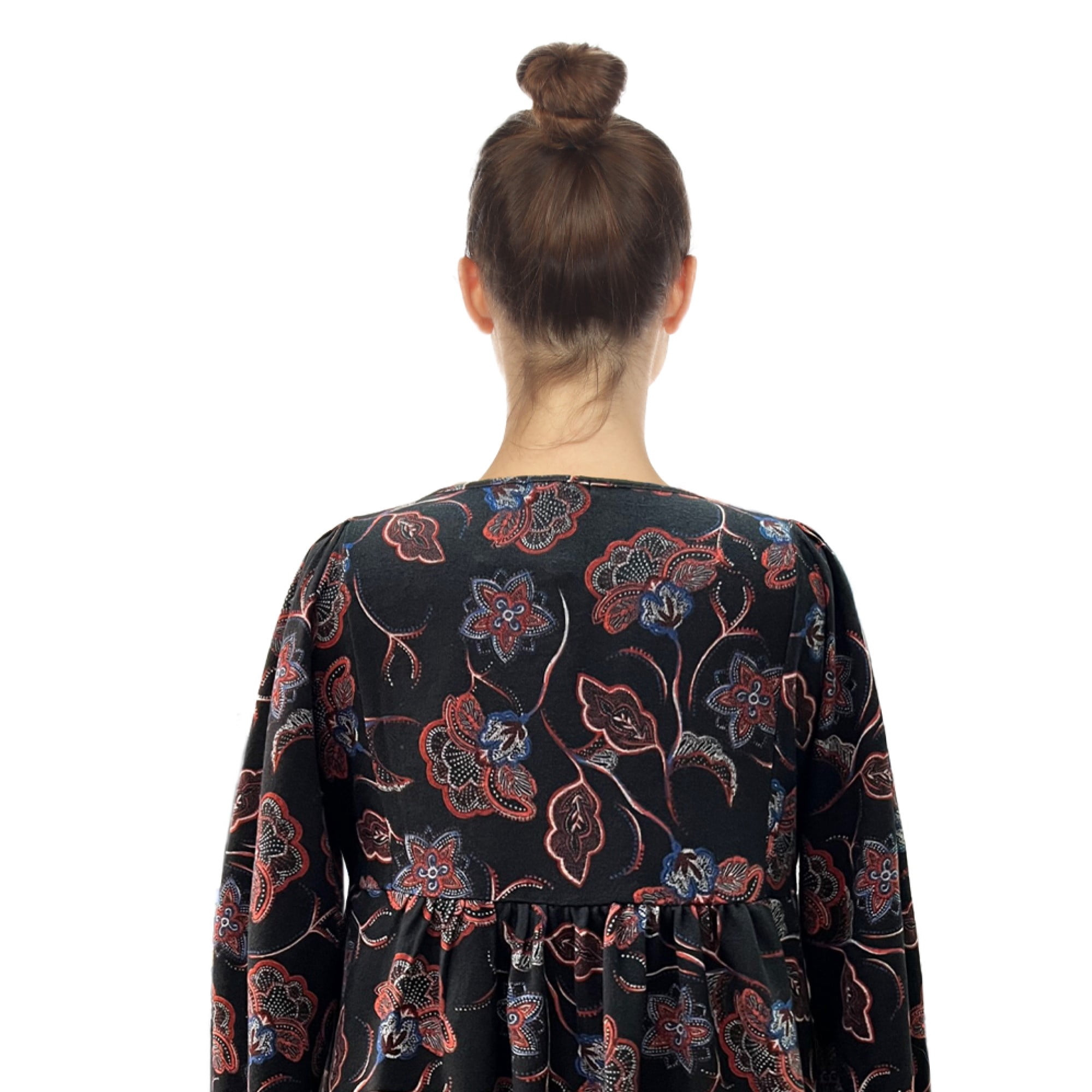 White Mark Women's Long Sleeve Floral Embroidered Sweater Dress