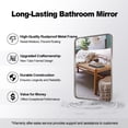 thumbnail image 6 of ANDY STAR Bathom Mirror 24X40 Inch, Brushed Nickel for Vanity, Rounded Rectangle, Oblong, SUS304-Anti-Rust, Wall-Mounted Horizontal or Vertical, 6 of 9