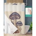thumbnail image 2 of No Hook Shower Curtain with Snap in Liner, Wild Plants Vintage Blue Mushroom Leaves Hotel Shower Curtains for Bathroom, Washable Shower Curtain Liner Set with Mesh Top Window, 72”x78”, 2 of 6