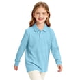 thumbnail image 5 of Abcomgle Girls Uniform Shirts Long Sleeve Button Down Pique Polo Shirt with Collar Moisture-Wicking Dress Girls School Uniform, 5 of 7