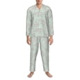 thumbnail image 3 of Yiaed Retro Snake Print Men’s Pajamas Set - Long Sleeve Button Down Sleep Shirt and Pajama Bottoms Sleepwear Set Mens Pjs Sets Men's Pajama Bottoms-Medium, 3 of 7