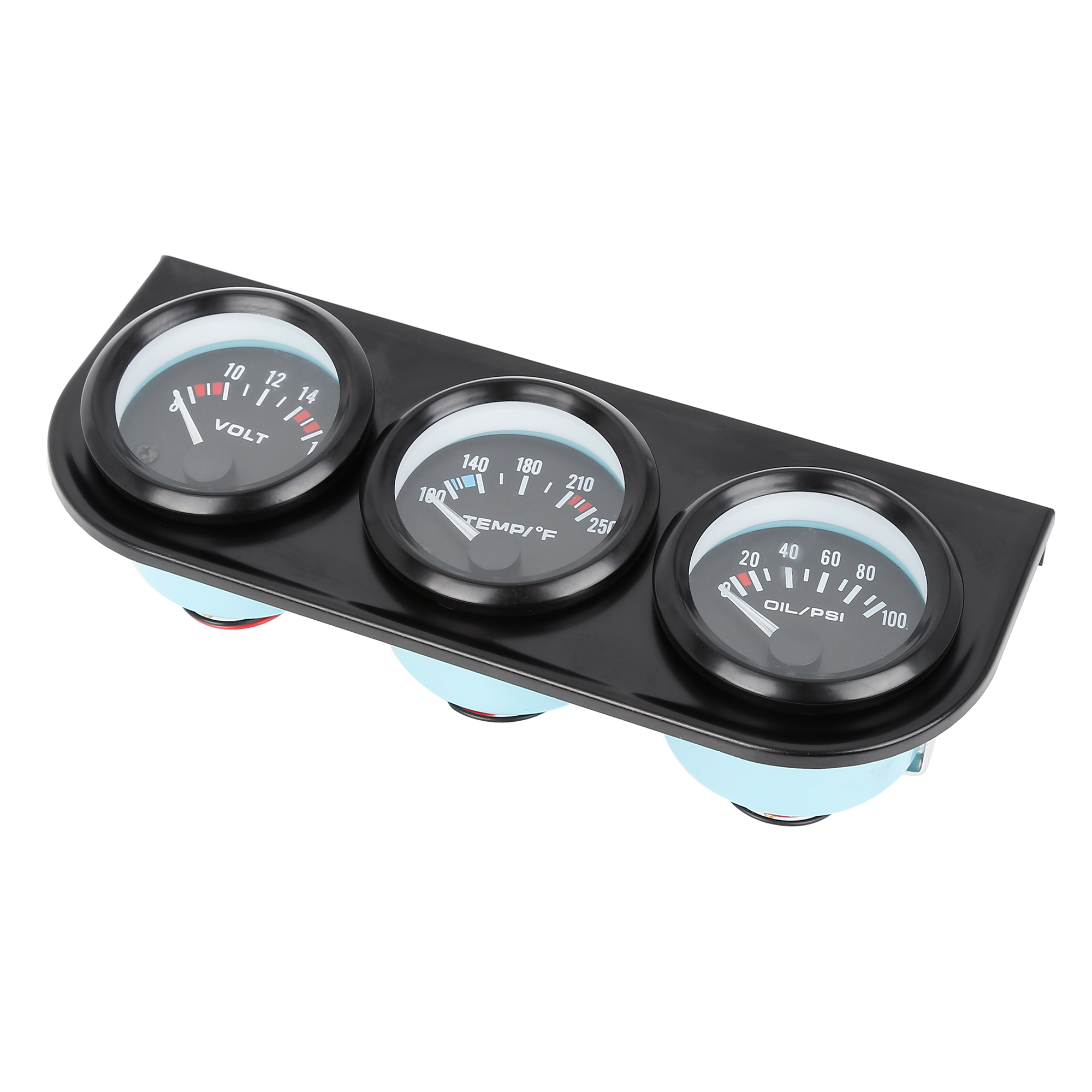 Unique Bargains 3 in 1 Fahrenheit Water Temperature Gauge Oil Pressure Gauge Kit with Sensor