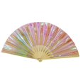 thumbnail image 1 of Visland Ventilateur Pliant Coloré avec Os en Bambou pour Festivals Fêtes Rave Performance Décoration Maison, 1 of 8