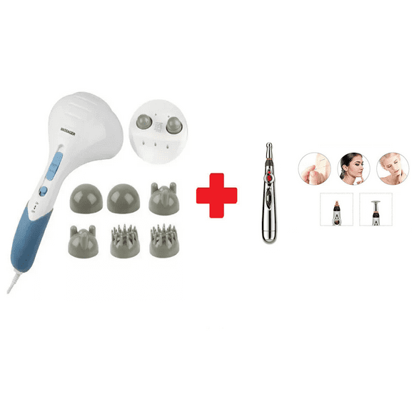 Aparato Masaje Semi Profesional bitwow 6 Cabezas Percusión Masaje y relajación con Pluma Electropuntura De Regalo