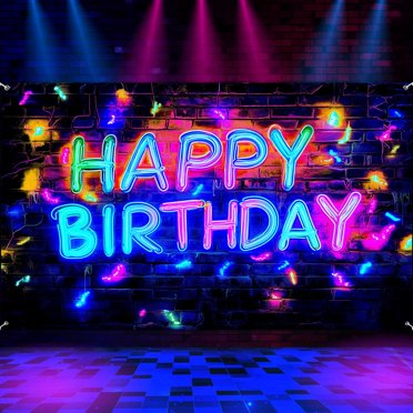 Glow In The Dark Party Banner - 72x44 Inch Neon Backdrop For UV Blacklight Parties