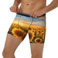 thumbnail image 3 of Picia Beautiful Golden Sunflower Field Pattern Men's Athletic Long Leg Briefs , Performance Stretch Underwear，Moisture-Wicking, 3 of 7