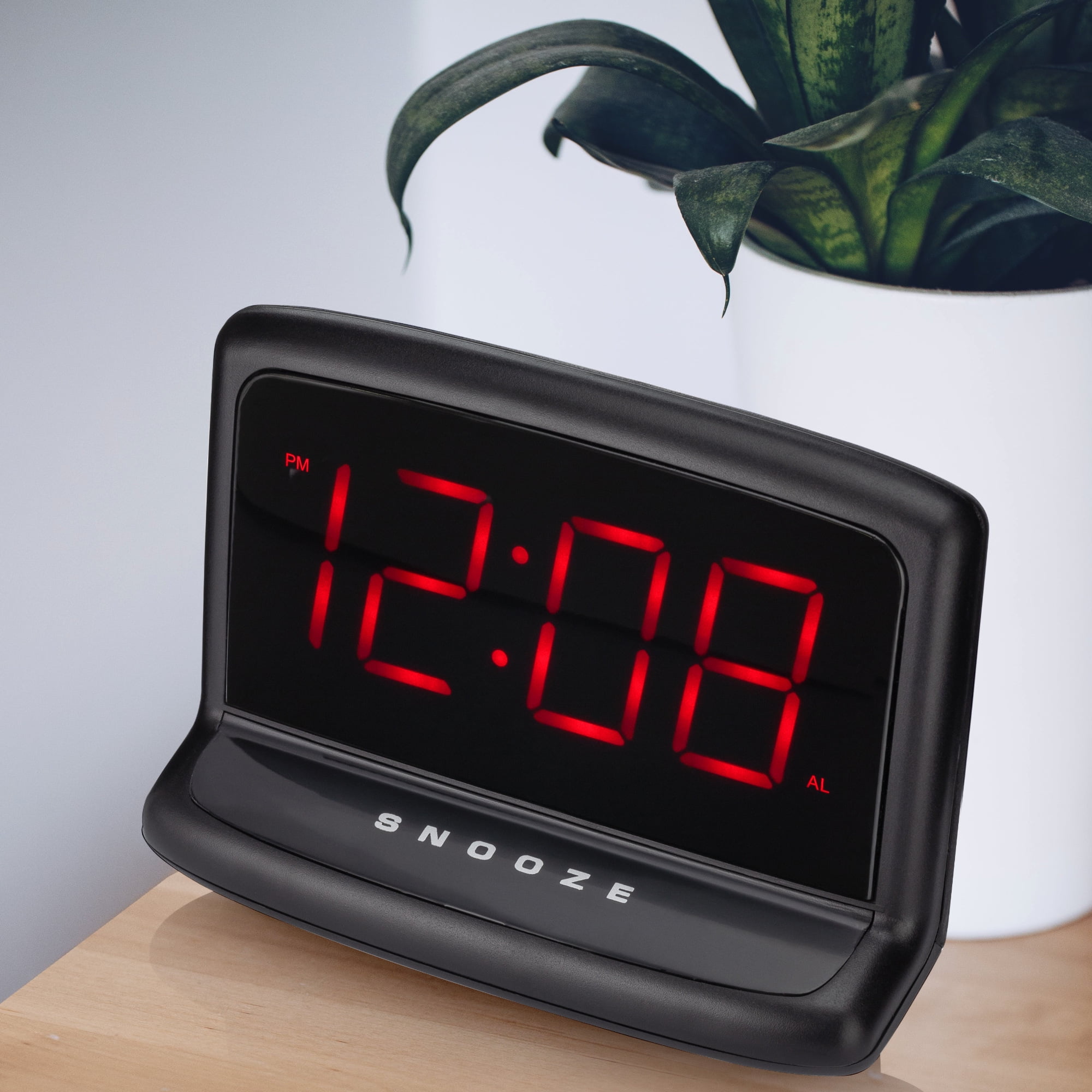 Mainstays Black Electric Digital Deep Sleep Alarm Clock with Large 1.4” LED Display (Model# 71035MS)