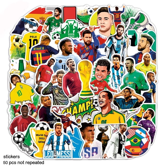 50 calcomanías deportivas con logotipo de los fanáticos del club de fútbol para niños,calcomanías deportivas de la Copa Mundial de Fútbol 2022,vinilo impermeable para botellas de agua,coche,