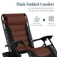 thumbnail image 4 of Best Choice Products Oversized Padded Zero Gravity Chair, Folding Outdoor Patio Recliner w/ Side Tray - Brown, 4 of 7