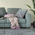 thumbnail image 4 of Glory of Flowers Peacock Throw Pillow with Removable Cover in Purple Blue Gray 16x16, 4 of 7