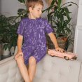thumbnail image 4 of Balery Lavender Flowers Conjunto de Pijama Infantil de Manga Corta con Estampado – Ropa de Dormir de Algodón Suave-3X-Large, 4 of 6