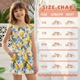 thumbnail image 6 of ZIATUBLE4S Lemon Blue Floral Print Girls Summer Romper Ruffle Cap Sleeves One-Piece Short Jumpsuit Soft Comfort Kids Casual Playsuit with Pockets for 5-6 Y, 6 of 6