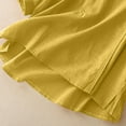 thumbnail image 4 of Fashion $15 & under Olyvenn Women's Summer 3/4 Sleeve Cotton Linen Tops Vintage Fashion Embroidered Shirts Casual V Neck Boho Blouse Oversized Yellow 6, 4 of 5