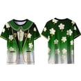 thumbnail image 6 of St Patrick's Day Shirt Men O Neck Printed Short Sleeve T-Shirt Novelty 3D Graphic T Shirts Irish Green Blouse Casual Summer Tops, 6 of 8
