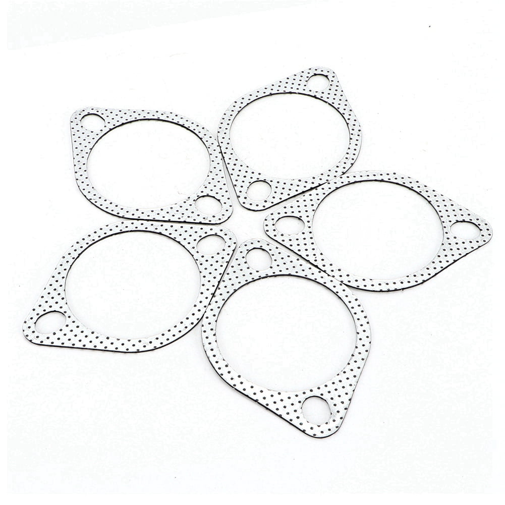 Exhaust Pipe Metal Gasket 5Pcs 3 Ceramic Exhaust Pipe Silencer Gasket with Reinforced Ring 3in 76mm Downpipe 
