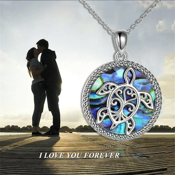 Christmas Gifts Moocorvic Necklace 2022 Fashion Circled Turtle Necklace Rose Phnom Penh Color Ocean Background For Women Gril Wonderful Gift