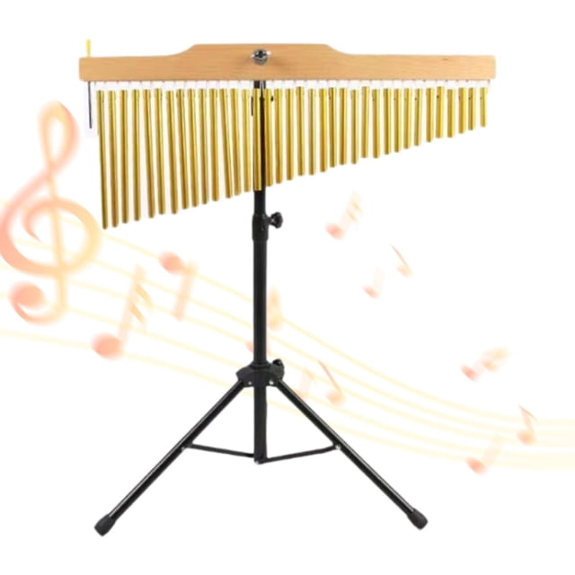 BELOVING Chimes Percussion Adjustable Tripod Stand Bar Chime for Performance Practice 36 Note Black Rack