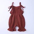 thumbnail image 5 of JGTDBPO Baby Girl Clothes Newborn Infant Romper Summer Fashion Cute Solid Color Cotton Linen Flounces Lace Up Jumpsuit, 5 of 9